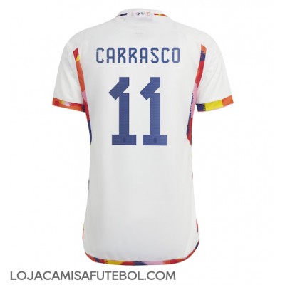 Camisa de Futebol Bélgica Yannick Carrasco #11 Equipamento Secundário Mundo 2022 Manga Curta